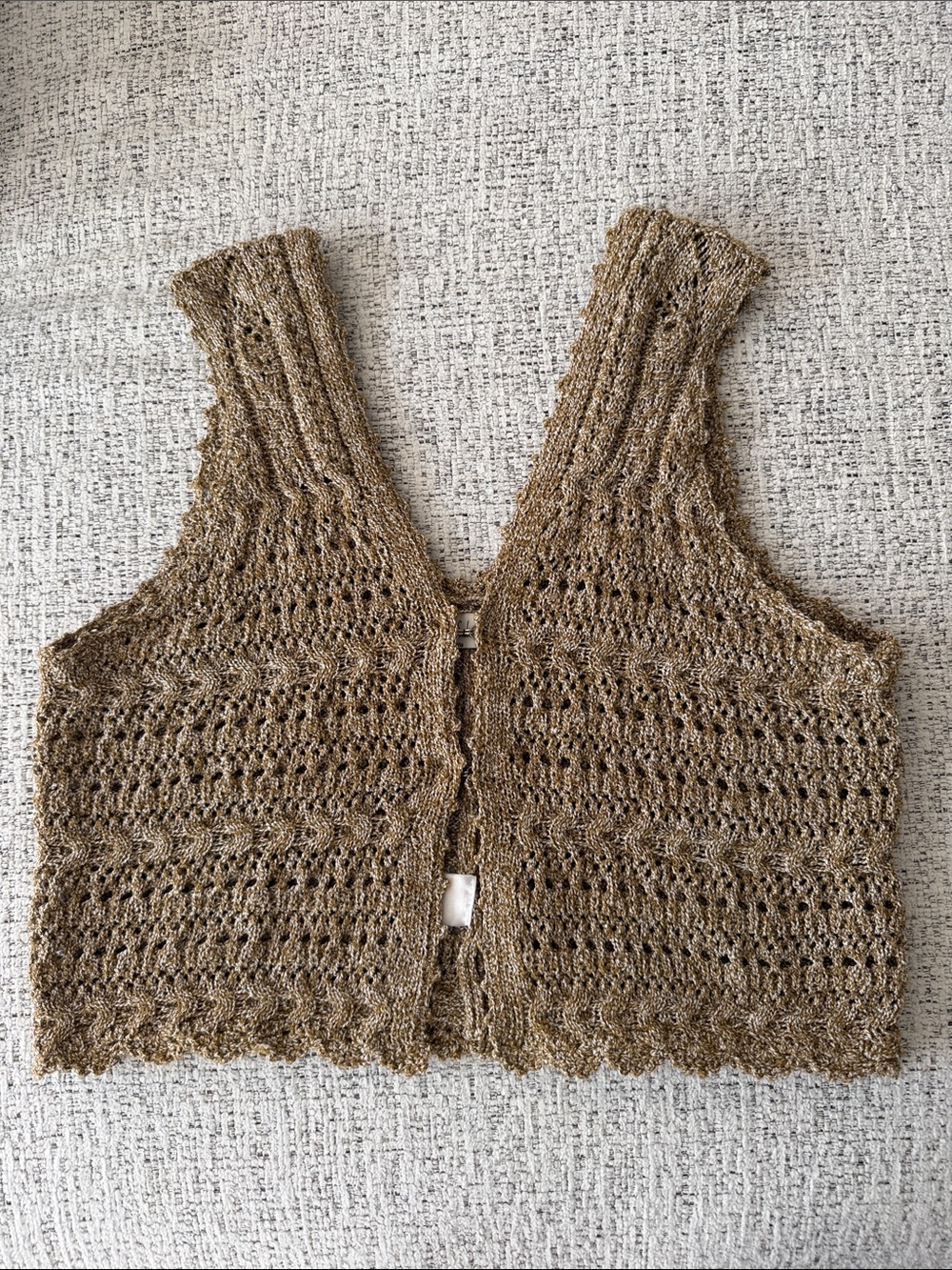 Sadie & Sage Brown Crochet Knit Crop
